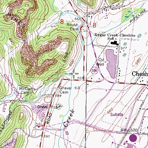 Topographic Map of Turkey Run, OH