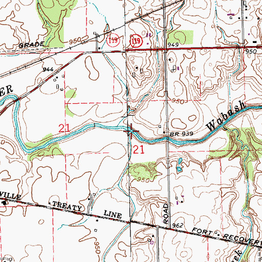 Topographic Map of Twomile Creek, OH