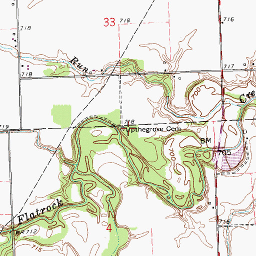 Topographic Map of Upthegrove Cemetery, OH