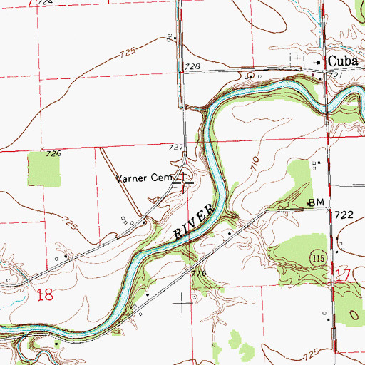Topographic Map of Varner Cemetery, OH