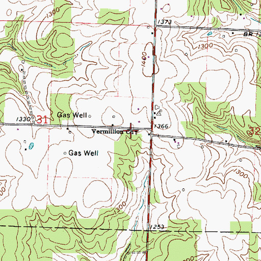Topographic Map of Vermillion Church, OH