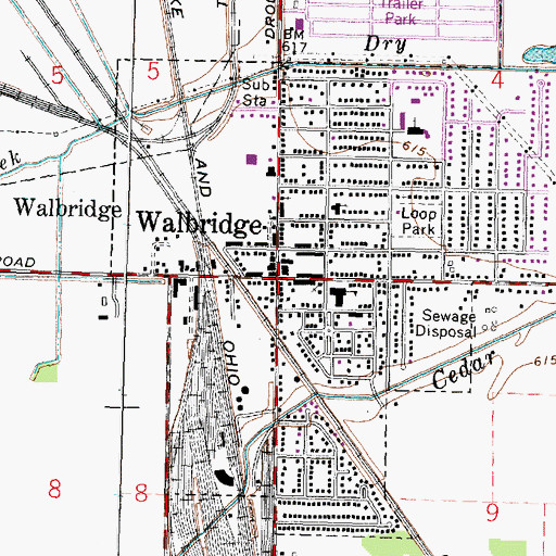 Topographic Map of Walbridge, OH