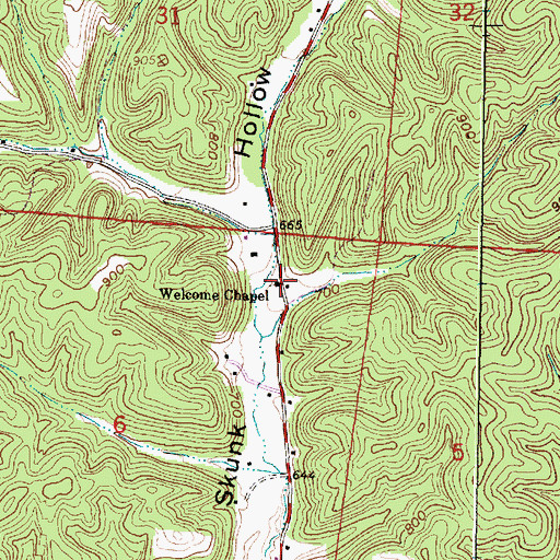 Topographic Map of Welcome Chapel, OH