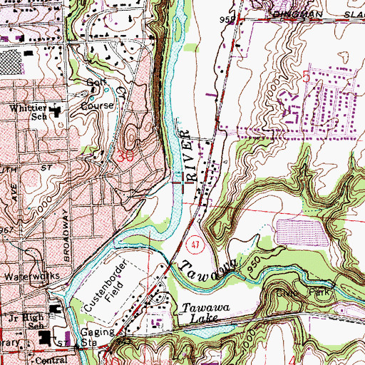 Topographic Map of Wells Creek, OH