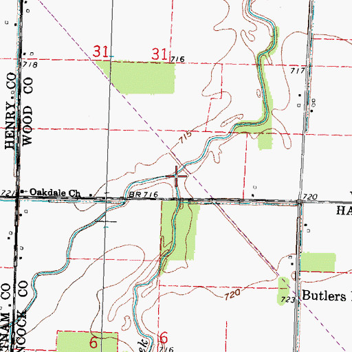 Topographic Map of West Creek, OH