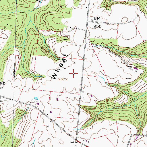 Topographic Map of Wheat Ridge, OH