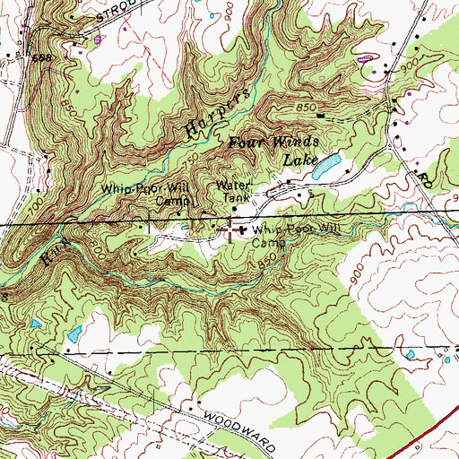 Topographic Map of Whip-Poor-Will Camp, OH