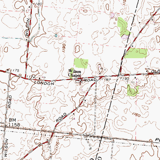 Topographic Map of Wilson Chapel, OH