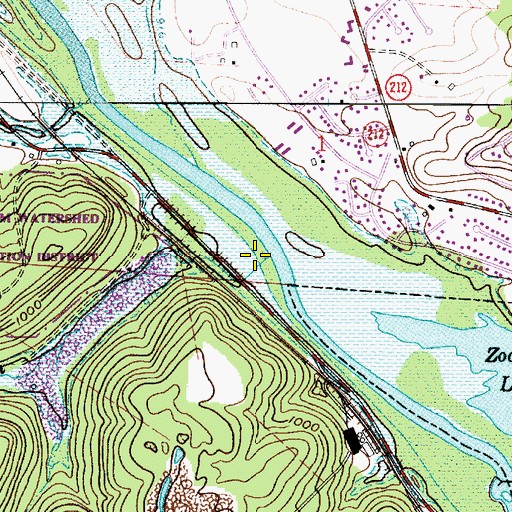Topographic Map of Wolf Run, OH