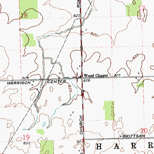 Topographic Map of Wood Chapel, OH