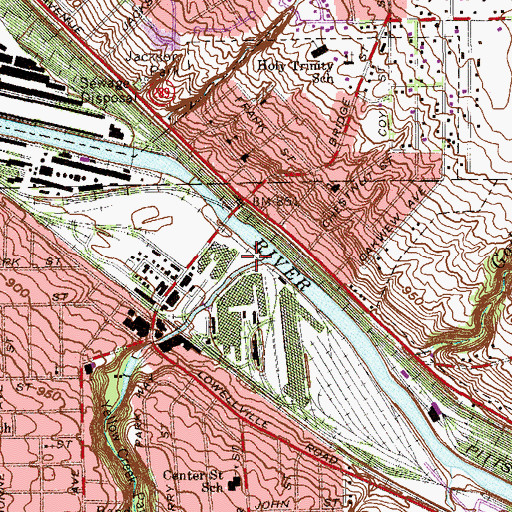 Topographic Map of Yellow Creek, OH