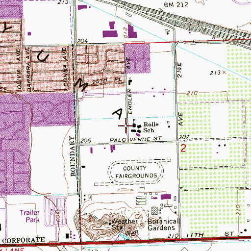 Topographic Map of James B Rolle Elementary School, AZ