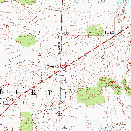 Topographic Map of Zion Church, OH