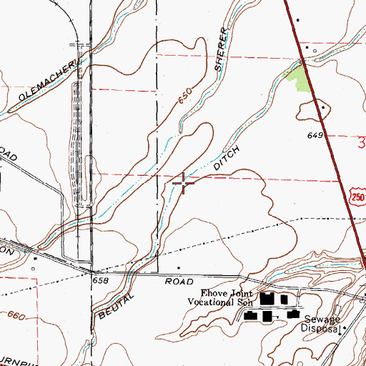 Topographic Map of Zorn Beutal Ditch, OH