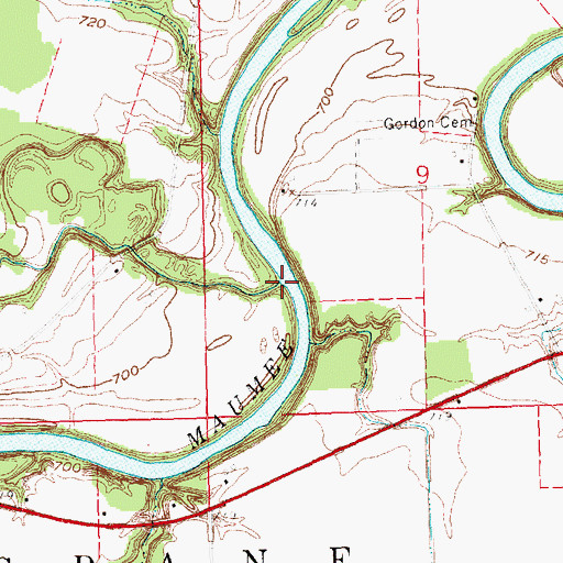 Topographic Map of North Branch Marie DeLarme Creek, OH