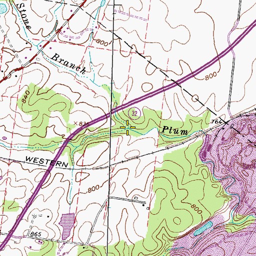 Topographic Map of Stone Branch, OH