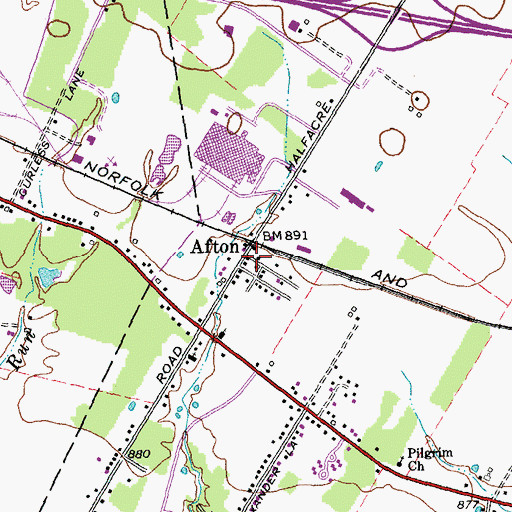 Topographic Map of Afton, OH