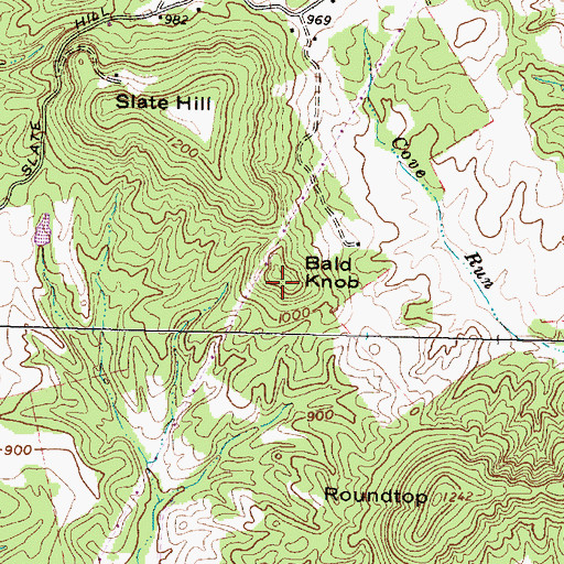 Topographic Map of Bald Knob, OH
