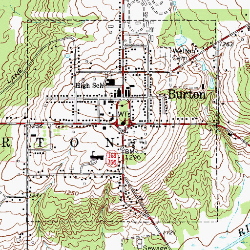 Topographic Map of Burton, OH