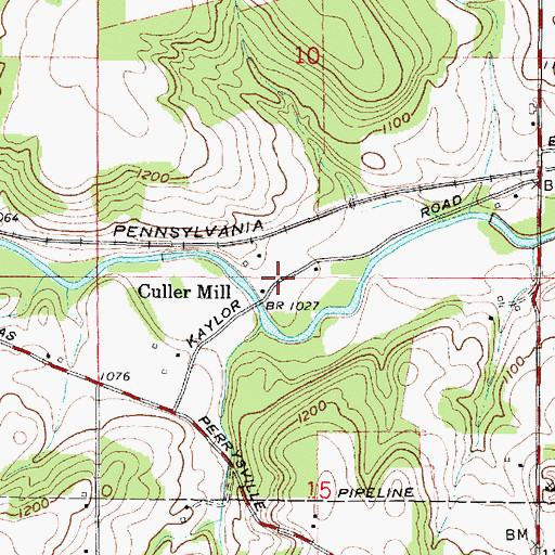 Topographic Map of Culler Mill, OH