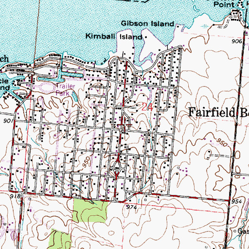 Topographic Map of Fairfield Beach, OH