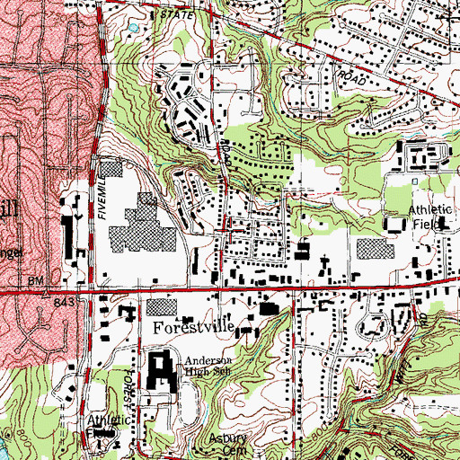 Topographic Map of Forestville, OH