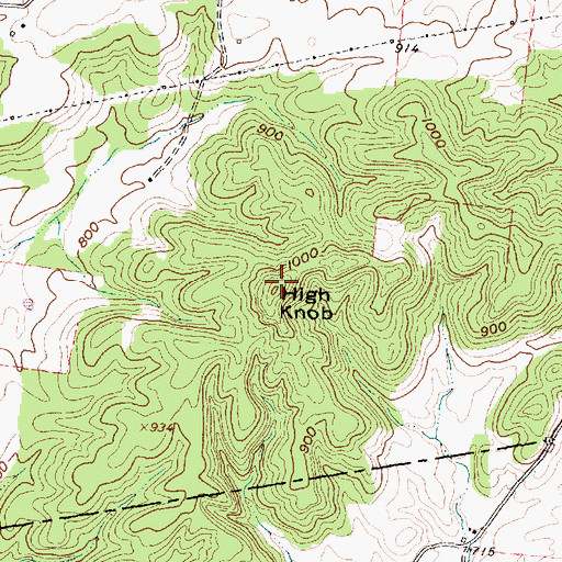 Topographic Map of High Knob, OH