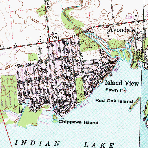 Topographic Map of Island View, OH