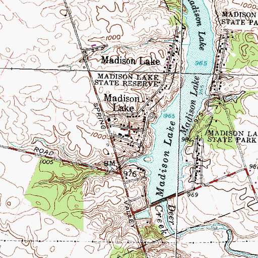 Topographic Map of Madison Lake, OH