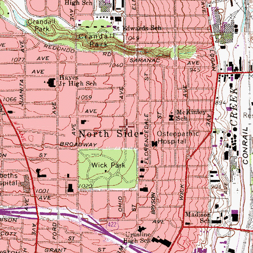 Topographic Map of North Side, OH