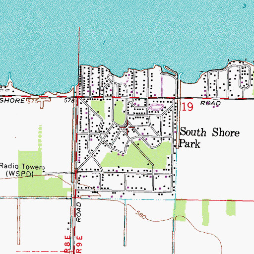 Topographic Map of South Shore Park, OH