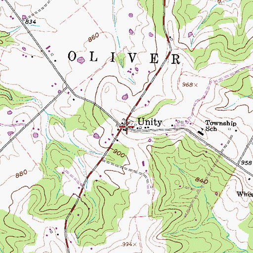 Topographic Map of Unity, OH