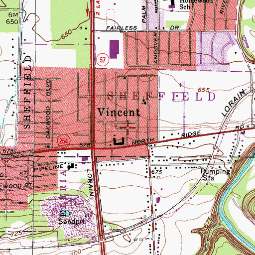 Topographic Map of Vincent, OH