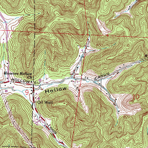 Topographic Map of Sheets Hollow, OH