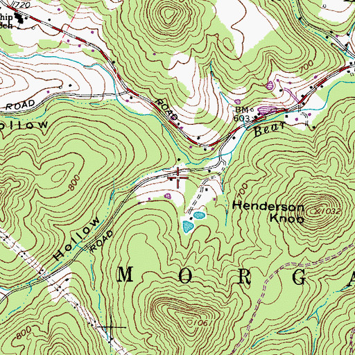 Topographic Map of Bear Creek School (historical), OH