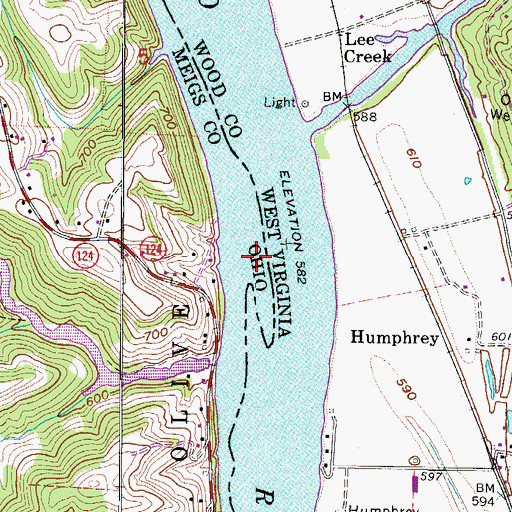 Topographic Map of Sugar Camp Creek Bar, OH