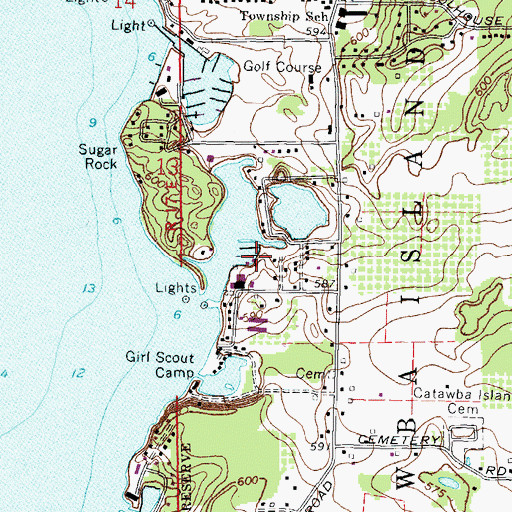 Topographic Map of Sugar Rock Harbor Marina, OH