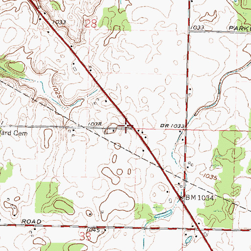 Topographic Map of Billtown School (historical), OH