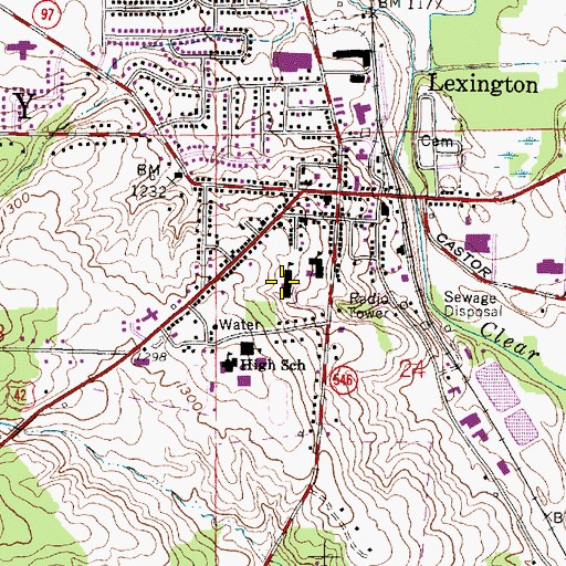 Topographic Map of Central Elementary School, OH