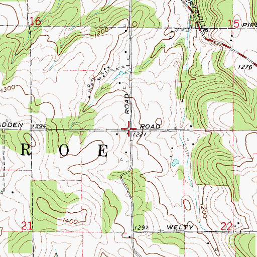 Topographic Map of Center Hall School (historical), OH