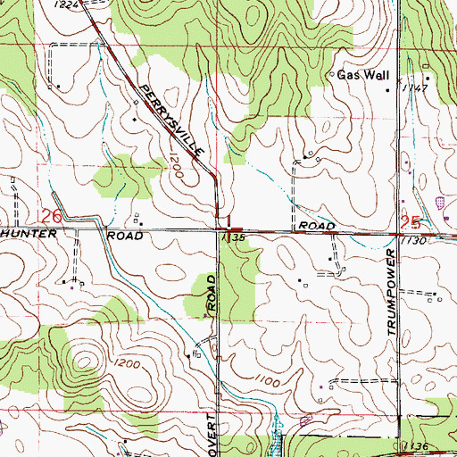 Topographic Map of Walnut Hall School (historical), OH