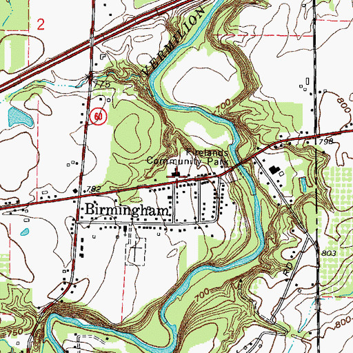 Topographic Map of Florence Township School, OH