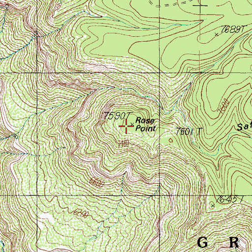 Topographic Map of Rose Point, AZ