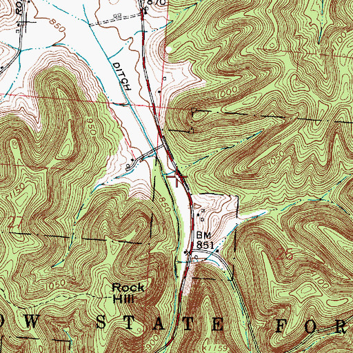 Topographic Map of Swamp School (historical), OH