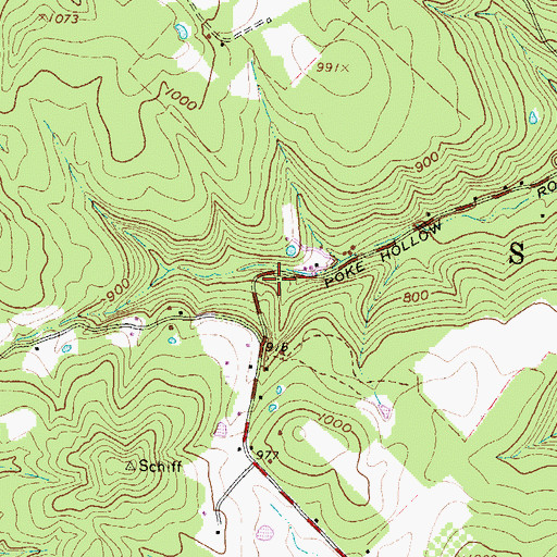 Topographic Map of Poke Hollow School (historical), OH