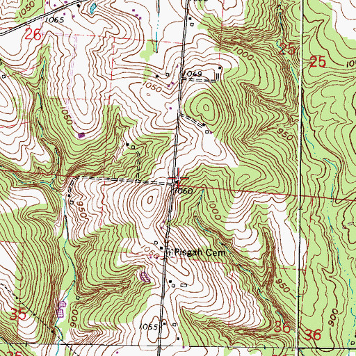Topographic Map of Pisgah School (historical), OH