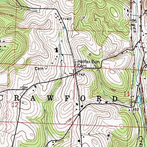 Topographic Map of Halifax School (historical), OH
