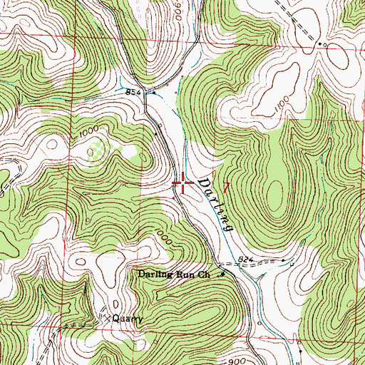 Topographic Map of Darling Run School (historical), OH