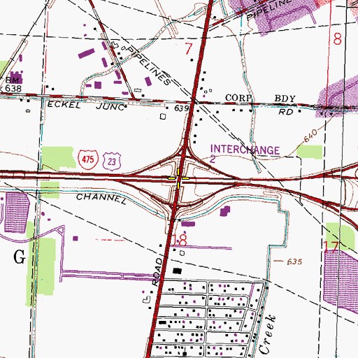 Topographic Map of Interchange 2, OH