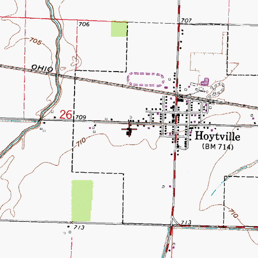 Topographic Map of Jackson Middle School, OH